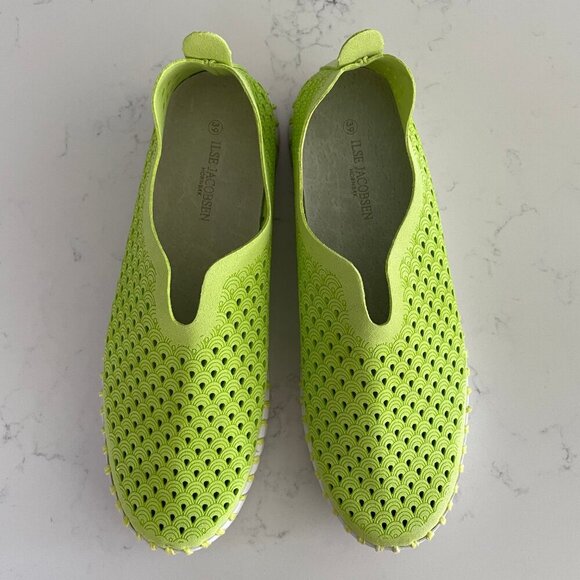 Ilse Jacobsen Hornbak Tulip Casual Comfy Slip On Shoes Lime Green Sz 39 NWOT - Picture 5 of 11